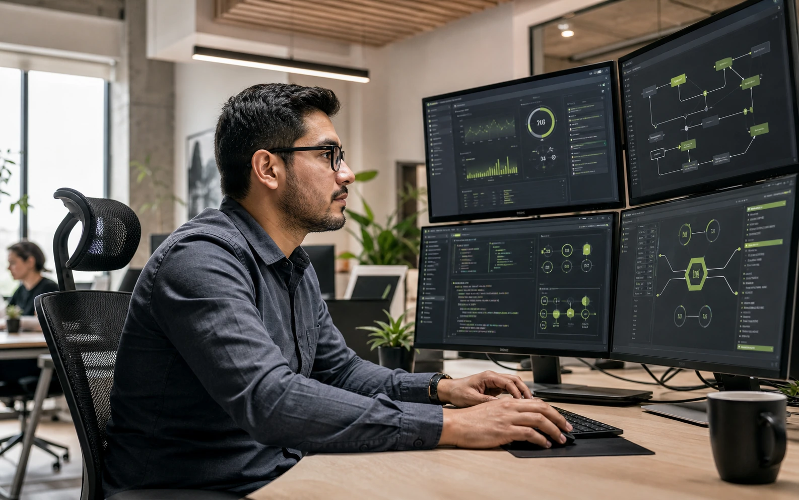 Ícono de integraciones empresariales y conexión de sistemas